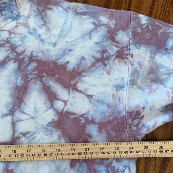 Anna Joyce Hand Dyed Tie Dye Crewneck Sweatshirt Size L Unisex Pastel Purples - Picture 5 of 10
